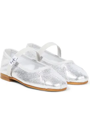 Il gufo Mary-Jane-Ballerinas aus Metallic-Leder