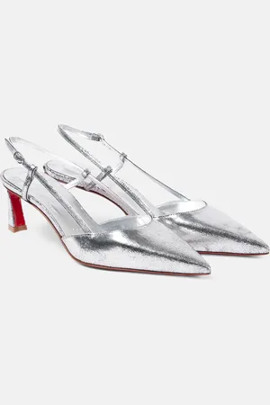 Christian Louboutin Slingback-Pumps Condoroline 55 aus Metallic-Leder