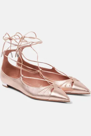 Aquazzura Ballerinas Gabi aus Metallic-Leder