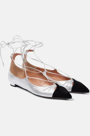 Aquazzura Ballerinas Gabi aus Metallic-Leder
