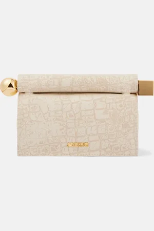 Jacquemus Clutch Rond Carré aus Canvas mit Leder