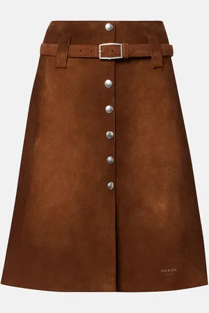 Prada Midirock aus Veloursleder