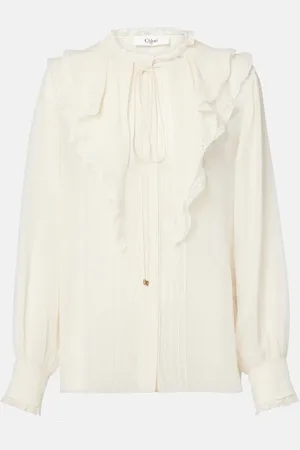 Chloé Chloé Bluse aus Seide mit Spitze
