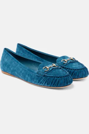 Gucci Ballerinas Horsebit GG aus Veloursleder