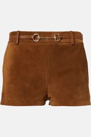 Gucci Low-Rise Shorts aus Veloursleder