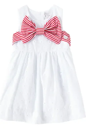 MONNALISA Baby Besticktes Kleid aus Baumwolle