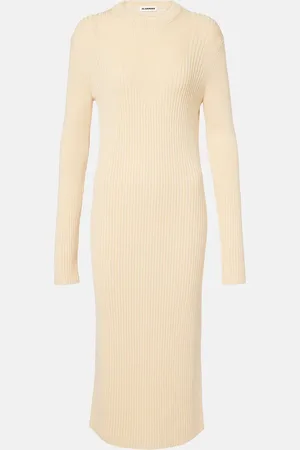 Jil Sander Midikleid aus Wolle und Baumwolle