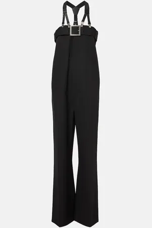 Jean Paul Gaultier Jumpsuit aus Schurwolle mit Leder