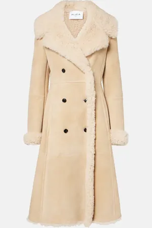 Alaïa Alaïa Mantel aus Veloursleder mit Shearling