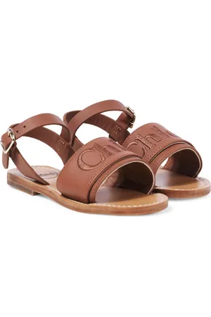 Chloé Chloé Kids Bestickte Sandalen aus Leder