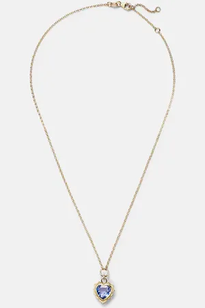 Foundrae Halskette Gemstone Heart aus 18kt Gelbgold mit Tansanit