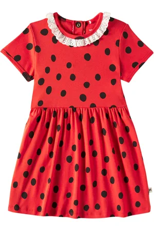 Mini Rodini Kleid Dots aus Baumwolle mit Spitze