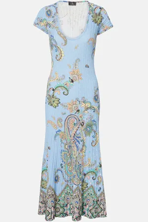 Etro Bedrucktes Midikleid aus einem Baumwollgemisch