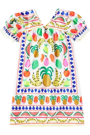 FÁBULA Fábula Bedrucktes Kleid Lenço Frutaria aus Baumwolle