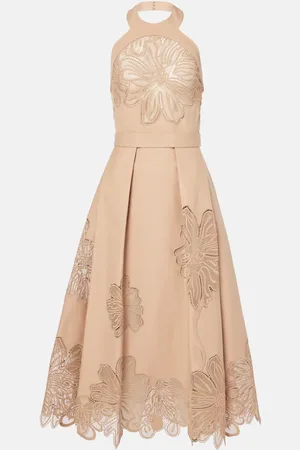 Elie saab Besticktes Midikleid aus Gabardine