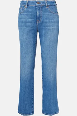 7 for all Mankind Mid-Rise Straight Jeans Calie