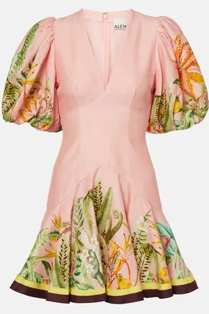 ALÉMAIS Alémais Minikleid Papaya aus einem Leinengemisch