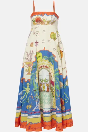 ALÉMAIS Alémais Maxikleid Surrealist aus Leinen