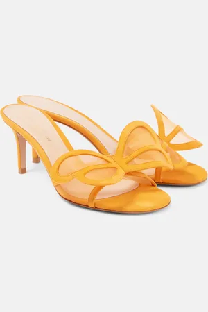 Gianvito Rossi Pantoletten Ilia aus Mesh und Veloursleder