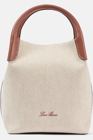 Loro Piana Tote Bale Small aus Canvas mit Leder