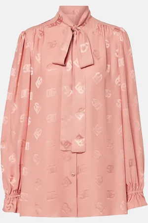 Dolce & Gabbana Schluppenbluse DG aus Seidensatin
