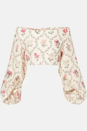 Agua by Agua Bendita Bedrucktes Top aus Leinen