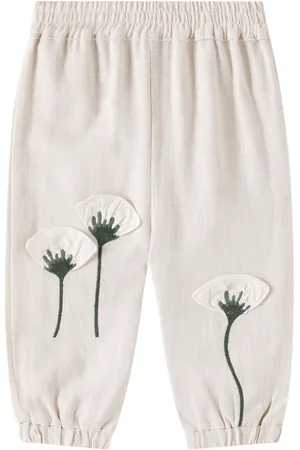 Donsje Baby Bestickte Hose Anje aus Leinen