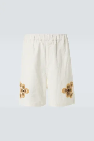 COMMAS Bestickte Shorts aus Leinen und Baumwolle