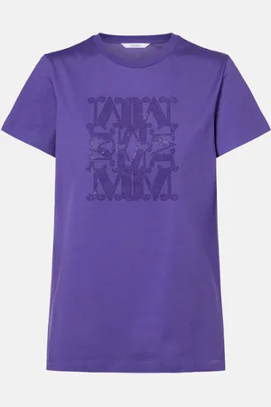 Max Mara Verziertes T-Shirt aus Baumwolle