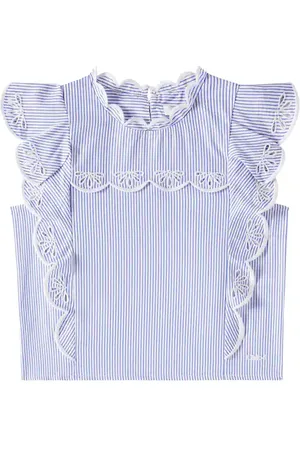 Chloé Chloé Kids Besticktes Top aus Baumwollpopeline