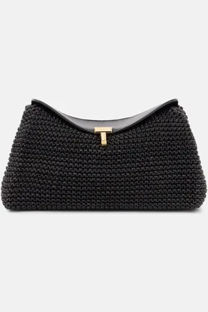 Totême Clutch T-Lock aus Leder