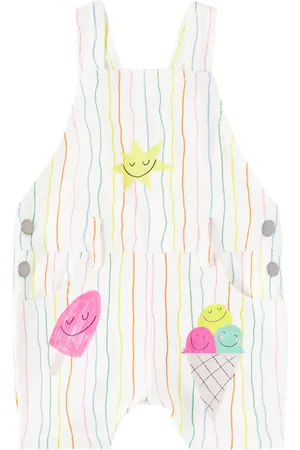 Stella McCartney Baby Bedruckte Latzhose aus Denim