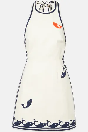 ALÉMAIS Alémais Bedrucktes Minikleid Marine aus Baumwolle