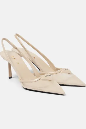 Prada Slingback-Pumps aus Mesh mit Leder