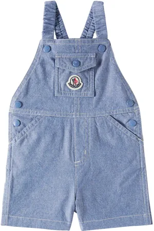 Moncler Baby Latzhose aus Baumwoll-Chambray