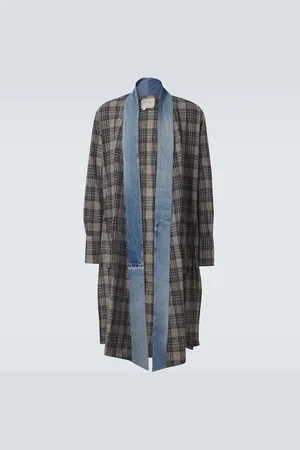 GREG LAUREN Mantel aus Baumwolle mit Denim
