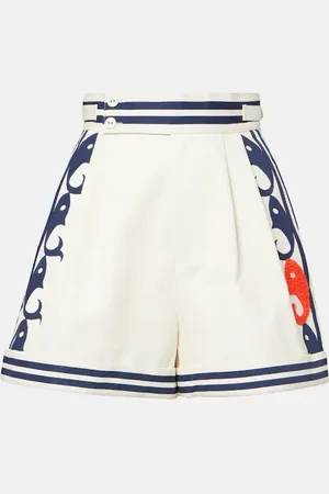 ALÉMAIS Alémais Bedruckte Shorts Marine aus Baumwolle