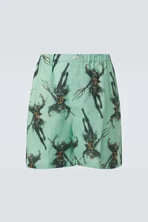 Acne Studios Bedruckte Shorts aus Leinen