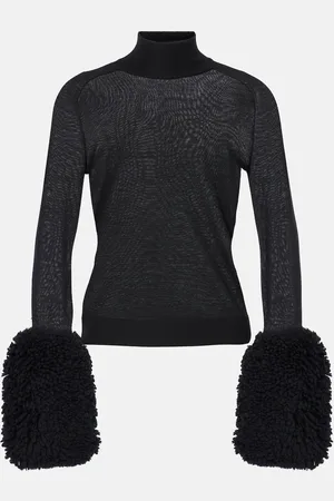 Alaïa Alaïa Top aus Wolle mit Faux Fur