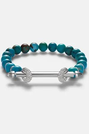 Ananya Armband Chakra aus Türkis mit 18kt Weißgold, Diamanten und Quarz