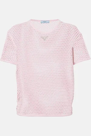 Prada T-Shirt aus Baumwoll-Mesh