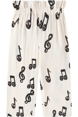 Mini Rodini Gerade Hose Notes aus Baumwollmusselin