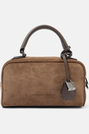 Brunello Cucinelli Tote Foulard Small aus Veloursleder