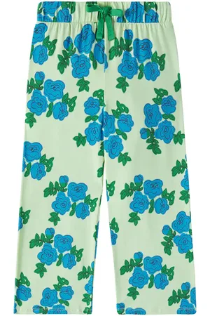 Mini Rodini Hose Blue Roses aus einem Baumwollgemisch