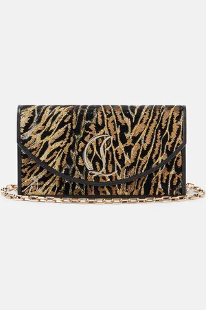 Christian Louboutin Clutch Loubi54 aus Satin mit Pailletten
