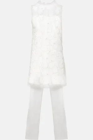 Self-Portrait Bridal Verziertes Minikleid aus Satin