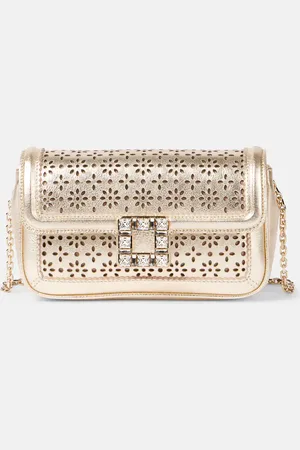 Roger Vivier Schultertasche Viv aus Metallic-Leder