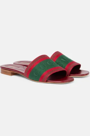 Gucci Bestickte Pantoletten Web Stripe
