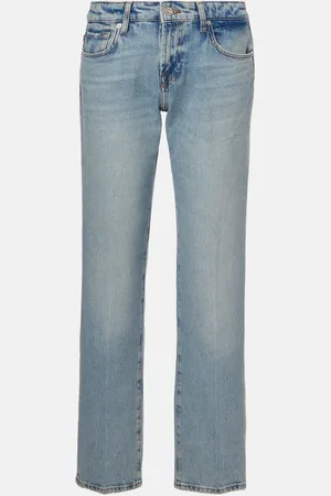 7 for all Mankind Low-Rise Straight Jeans Calle