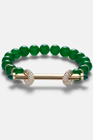 Ananya Armband Chakra aus Jade mit 18kt Gelbgold, Diamanten und Onyx